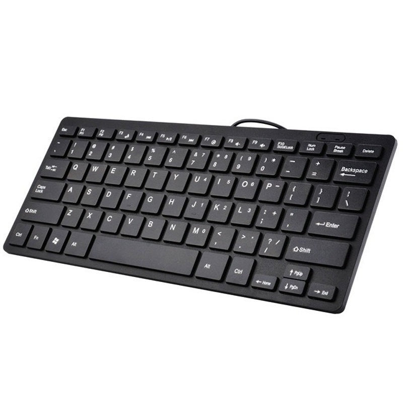 K1000 Ultra-Thin Mini Chocolate Wired Keyboard - USB Silent Portable Office Laptop External Compact Keyboard